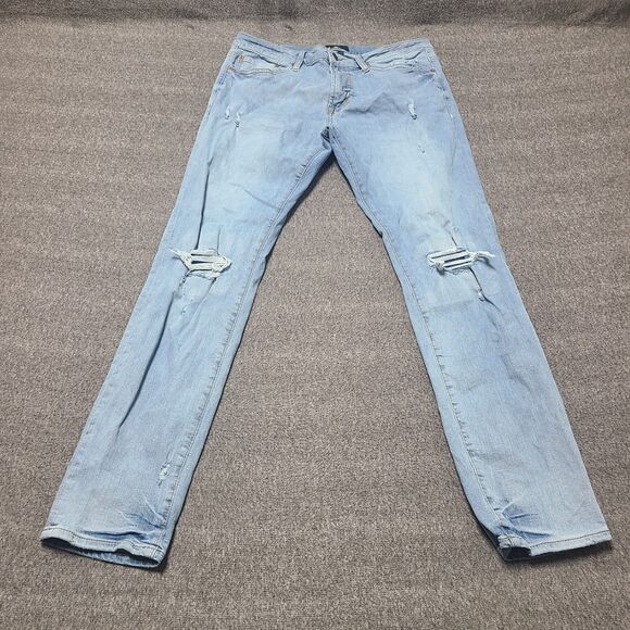 Aero Mens Jeans 32x32 Skinny Distressed Holes Streetwear Denim Pants - Picture 1 of 9